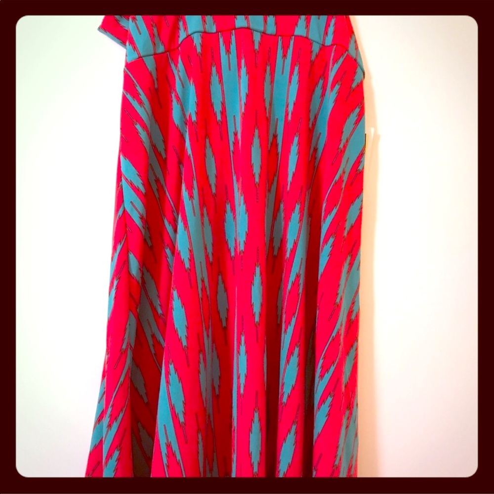LuLaRoe Large Teal and Pink Azure